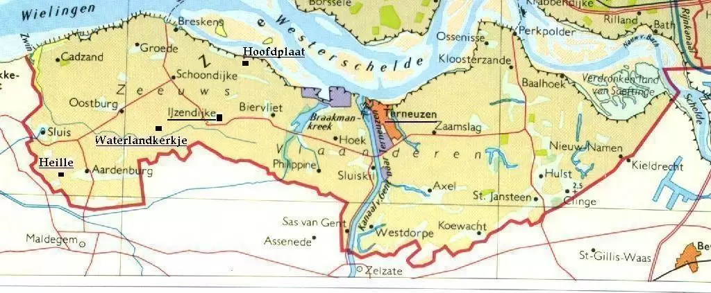 Kaart zeeland